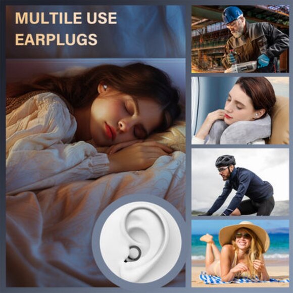 Aptkdoe Noise Cancelling 35db Silicone Earplugs with 4 Tips and Carrying Case - Picture 6 of 8